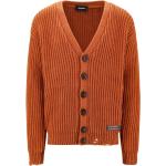 Reduzierte Orange Langärmelige DSQUARED2 V-Ausschnitt Strickpullover aus Baumwollmischung für Herren Größe L 