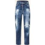 Reduzierte Marineblaue DSQUARED2 Straight Leg Jeans aus Baumwolle für Damen Größe XS 