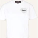Weiße DSQUARED2 Herzförmige T-Shirts durchsichtig aus Mesh für Damen Größe S 