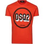 Reduzierte Orange Kurzärmelige DSQUARED2 Rundhals-Ausschnitt T-Shirts aus Baumwolle für Herren Größe S 