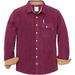 Burgundfarbene Unifarbene Langärmelige Herrenlangarmhemden aus Flanell maschinenwaschbar Größe 3 XL für den für den Winter 