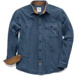Hellblaue Unifarbene Langärmelige Herrenlangarmhemden aus Flanell maschinenwaschbar Größe 4 XL für den für den Winter 