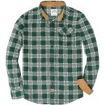 Olivgrüne Unifarbene Langärmelige Herrenlangarmhemden aus Flanell maschinenwaschbar Größe 4 XL für den für den Winter 