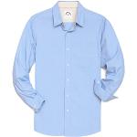 Himmelblaue Karo Langärmelige Herrenlangarmhemden mit Knopf aus Baumwolle Größe L für den für den Frühling 