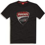 Schwarze Ducati T-Shirts aus Baumwolle für Herren Größe S 