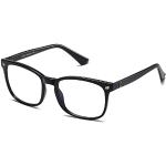 Schwarze Quadratische Nerd Brillen aus Kunststoff Blaulichtschutz für Damen 