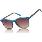 Reduzierte Hellblaue Retro Sonnenbrillen aus Polycarbonat für Damen 