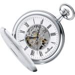 Silberne Dugena Runde Mechanik Savonnette matt aus Acrylglas mit Analog-Zifferblatt mit Kunststoff-Uhrenglas mit Metallarmband 