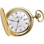 Goldene Dugena Quarz Savonnette aus Metall mit Analog-Zifferblatt mit römischen Zahlen mit Kunststoff-Uhrenglas mit Metallarmband für Herren 
