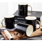 Schwarze Moderne Kaffeetassen-Sets glänzend aus Porzellan 