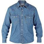 Duke KS1023 Jeans Western-Hemd blau in Übergrößen: Farbe: stone | Kragenweite: 55/56-6XL