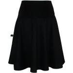 Schwarze Unifarbene Elegante Midi Midiröcke aus Wolle für Damen Größe S 