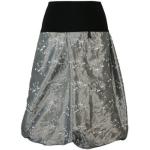 Graue Bestickte A Linien Röcke aus Taft für Damen Größe XL 