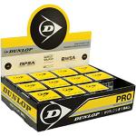 Dunlop Sports Dunlop Squashbälle Pro doppelgelb, 12 Stück, Offizieller Turnier-Squashball