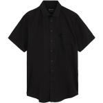 Schwarze Kurzärmelige Kentkragen Hemden mit Kent-Kragen für Herren 