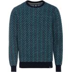 Blaue Rundhals-Ausschnitt Strickpullover aus Baumwolle für Herren Größe 3 XL für den für den Herbst 