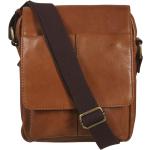 Braune Dunmore Lederhandtaschen mit Reißverschluss aus Leder mit Außentaschen 