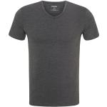 Graue Unifarbene V-Ausschnitt V-Shirts für Herren Größe L für den für den Frühling 