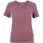 Mauvefarbene Kurzärmelige Dunque Bio Nachhaltige T-Shirts aus Jersey für Damen Größe S 
