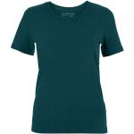 Petrolfarbene Kurzärmelige Dunque Bio Nachhaltige T-Shirts aus Jersey für Damen Größe L 