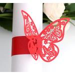 Rote Serviettenringe mit Insekten-Motiv aus Papier 50-teilig 