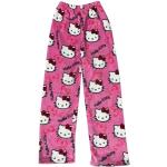 Reduzierte Rosa Hello Kitty Pyjamahosen lang aus Flanell für Damen Größe M für den für den Winter 