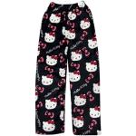 Reduzierte Schwarze Hello Kitty Pyjamahosen lang aus Flanell für Damen Größe XXL für den für den Winter 