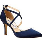 Marineblaue Elegante Spitze High Heels & Stiletto-Pumps mit Riemchen für die Braut für Damen 