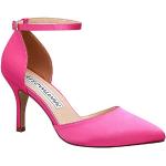 Pinke Elegante Spitze Pfennigabsatz High Heels & Stiletto-Pumps mit Riemchen aus Satin für Damen Größe 37 
