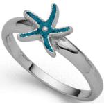 Silberne Sterne Maritime Dur-Schmuck Ringe glänzend aus Silber Größe 54 