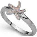 Sandfarbene Sterne Maritime Dur-Schmuck Ringe glänzend aus Silber Größe 54 