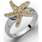 Sandfarbene Sterne Maritime Dur-Schmuck Ringe glänzend aus Silber Größe 58 