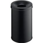 Schwarze Durable Runde Papierkörbe 30l aus Metall mit Deckel 