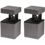 Duraline Cube Kubus Mini Regalträger, Metall, Gebürstet Nickel, 12 x 3.5 x 17 cm, 2-Einheiten