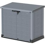 Graue Duramax 2er-Mülltonnenboxen 1001l - 3000l aus Kunststoff mit Deckel 