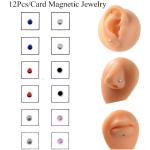 Magnet-Ohrringe aus Stahl für Damen 12-teilig 