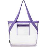 Violette Strandtaschen & Badetaschen durchsichtig mit Riemchen aus PVC für Damen 