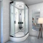 Dusche Duschkabine D60-70T3L Duschtempel Sauna 120x80 cm - Weiß
