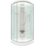 AcquaVapore Duschkabine Fertigdusche Dusche Komplettkabine D10-10T1-EC 90x90 cm mit 2K Scheiben Versiegelung - weiß Glas D10-10T1-EC-EA