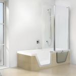 Weiße Duscholux Badewannen mit Tür & Sitzbadewannen aus Glasfaser 180x80 