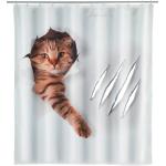 Duschvorhang Cute Cat, Textil (Polyester), 180 x 200 cm, waschbar