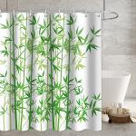 Grüne Vintage Bambus-Duschvorhänge mit Bambus-Motiv 120x180 