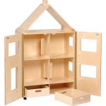 Dusyma fahrbares Puppenhaus aus Holz, optional mit Spielmöbeln
