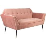 Reduzierte Rosa Gesteppte Dutchbone Zweisitzer-Sofas aus Textil Breite 100-150cm, Höhe 50-100cm, Tiefe 50-100cm 2 Personen 