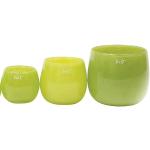 Dutz Collection | Pot Lime Deko Glas Vase H 18 cm D 20 cm Limone Grün Windlicht Übertopf | Mundgeblasen Dickwandig | Tischdeko Frühling Sommer