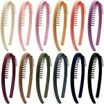Purpurne Haarreifen aus Kunststoff für Damen 12-teilig 