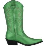 Grüne DWRS Plateauabsatz Damencowboystiefel & Damenwesternstiefel in Normalweite aus Leder Größe 39 mit Absatzhöhe bis 3cm 