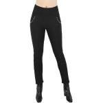 Schwarze Unifarbene Casual dy_mode Stretchhosen mit Glitzer aus Polyester für Damen Größe XL für den für den Winter 