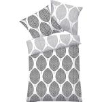 Graue Dyckhoff bügelfreie Bettwäsche mit Reißverschluss aus Baumwolle 135x200 