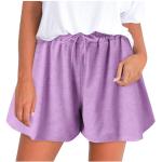 Violette Karo Vintage Freizeithosen mit Reißverschluss aus Musselin für Damen Größe L Tall 